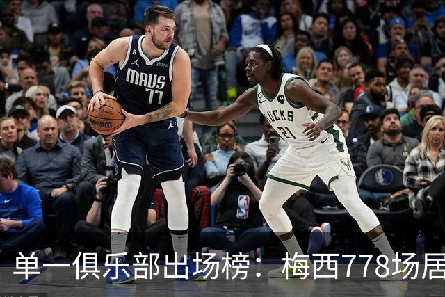 单一俱乐部出场榜：梅西778场居首，科克有望完成超越